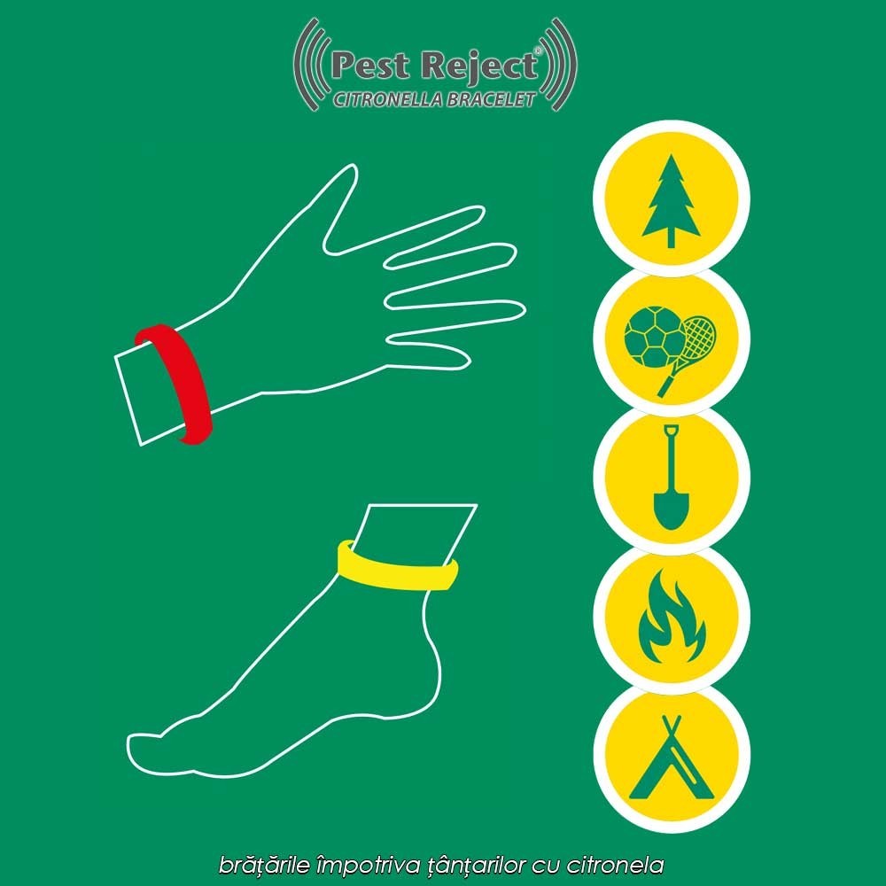 Pest Reject Citronella - brățările împotriva țânțarilor cu citronela