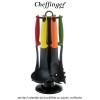 Cheffinger Home UT01 - set de 6 ustensile de bucătărie cu suport, multicolor