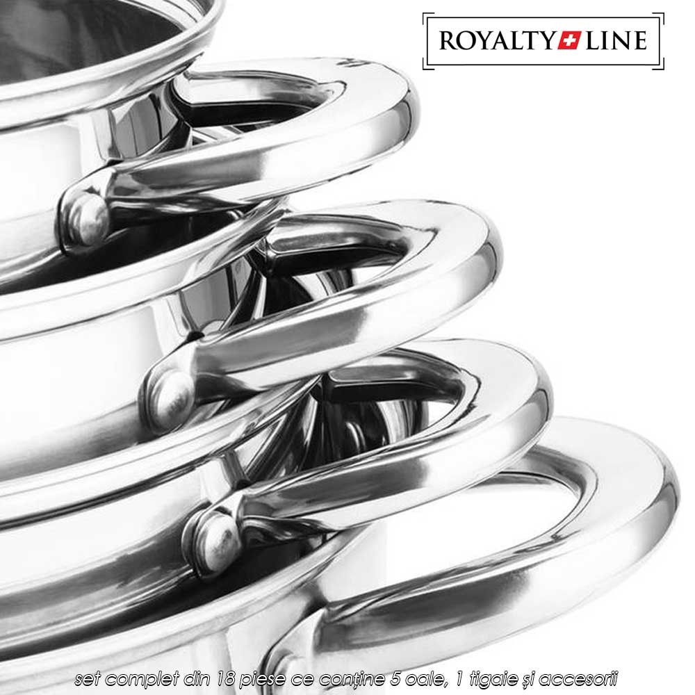 Royalty Line RL-1802 - set complet din 18 piese ce conține 5 oale, 1 tigaie și accesorii
