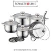 Royalty Line RL-1232 - set de oale și tigaie din inox, 12 piese