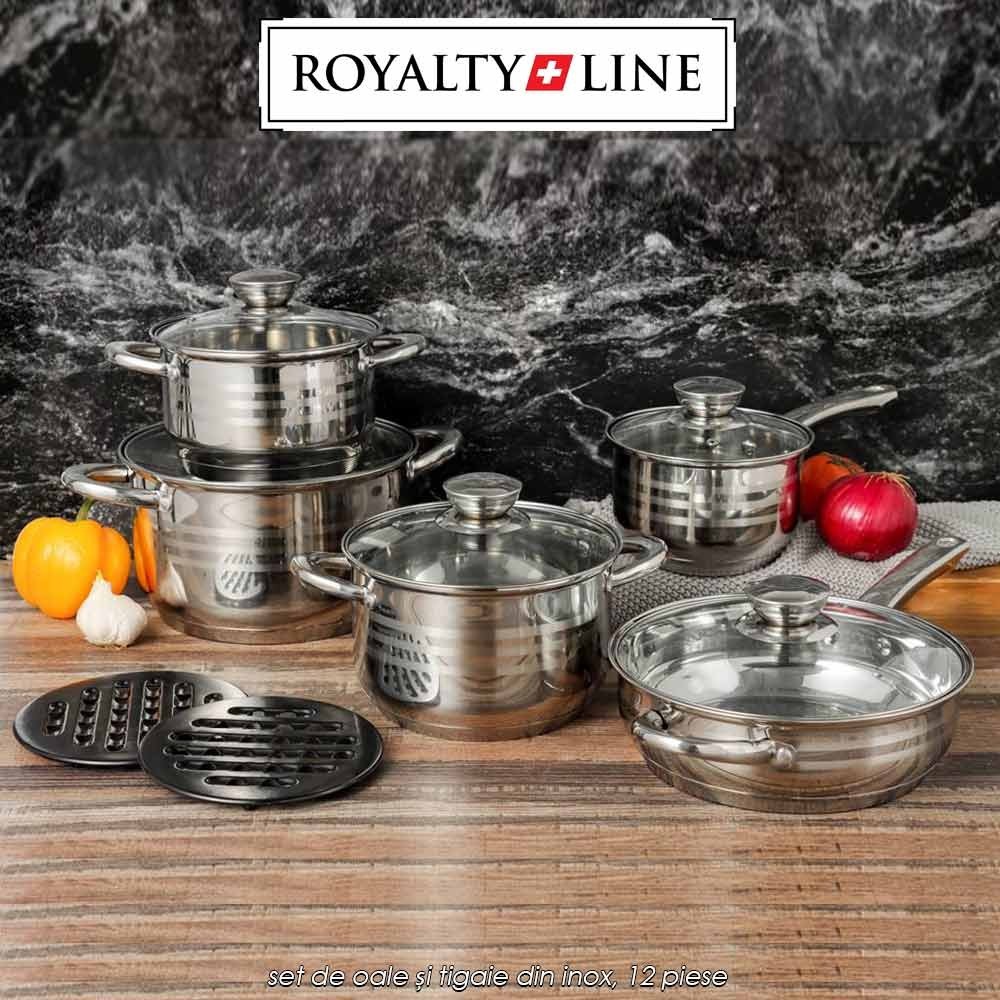 Royalty Line RL-1232 - set de oale și tigaie din inox, 12 piese