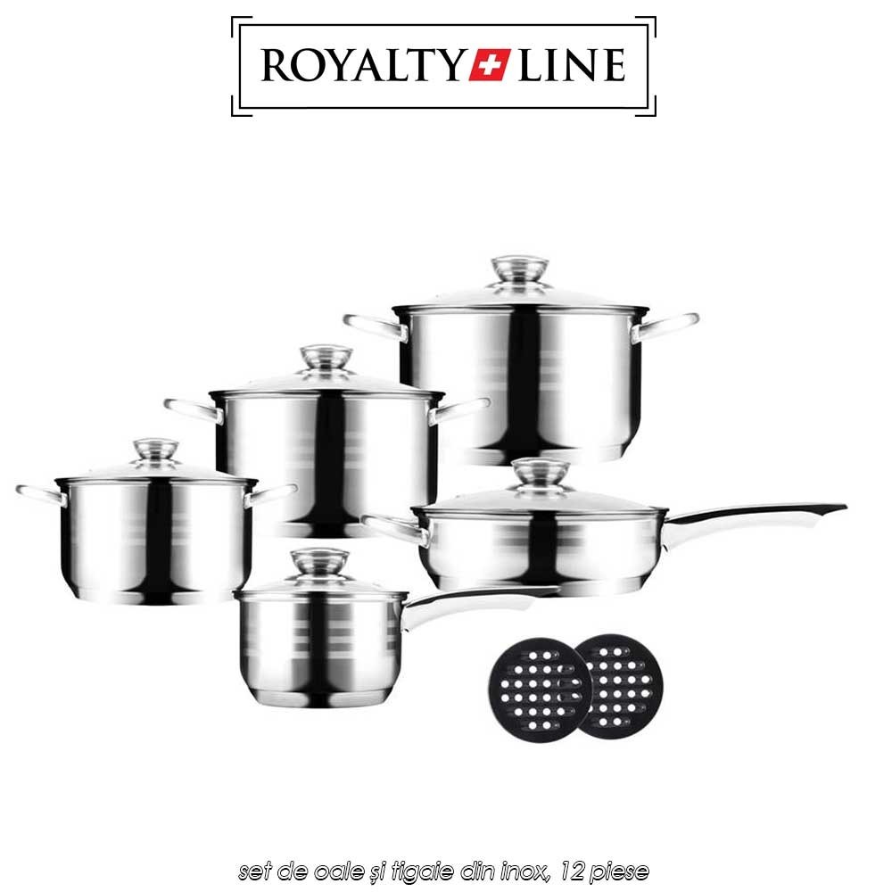 Royalty Line RL-1232 - set de oale și tigaie din inox, 12 piese