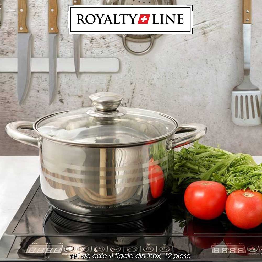 Royalty Line RL-1232 - set de oale și tigaie din inox, 12 piese
