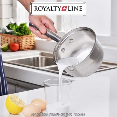 Royalty Line RL-1232 - set de oale și tigaie din inox, 12 piese Royalty Line RL-1232 - set de oale și tigaie din inox, 12 piese