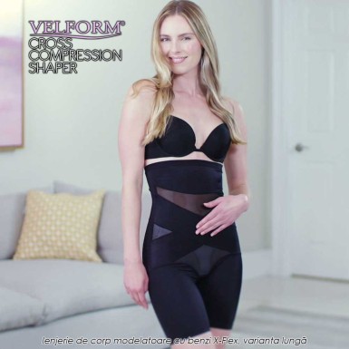 Velform Cross Compression Shaper - lenjerie de corp modelatoare cu benzi X-Flex, varianta lungă Velform Cross Compression Shaper - lenjerie de corp modelatoare cu benzi X-Flex, varianta lungă