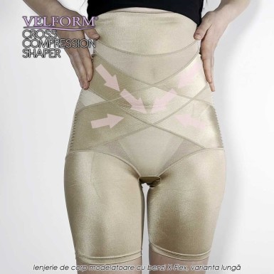 Velform Cross Compression Shaper - lenjerie de corp modelatoare cu benzi X-Flex, varianta lungă Velform Cross Compression Shaper - lenjerie de corp modelatoare cu benzi X-Flex, varianta lungă