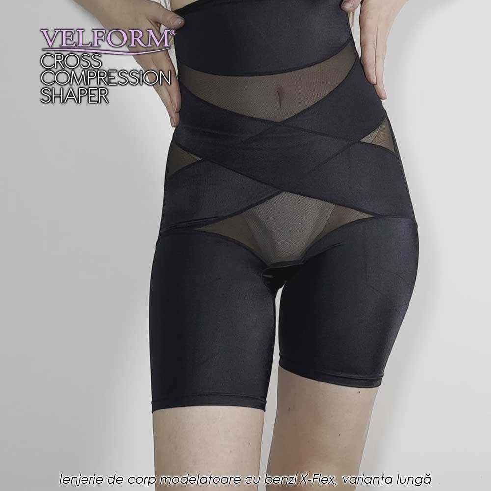 Velform Cross Compression Shaper - lenjerie de corp modelatoare cu benzi X-Flex, varianta lungă Velform Cross Compression Shaper - lenjerie de corp modelatoare cu benzi X-Flex, varianta lungă