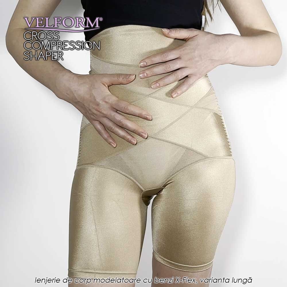Velform Cross Compression Shaper - lenjerie de corp modelatoare cu benzi X-Flex, varianta lungă Velform Cross Compression Shaper - lenjerie de corp modelatoare cu benzi X-Flex, varianta lungă