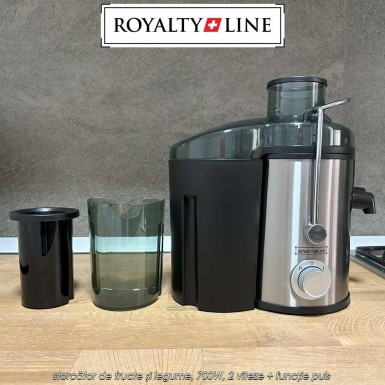 Royalty Line Juice Extractor PJ-19001 - storcător de fructe și legume, 700W, 2 viteze + funcție puls Royalty Line Juice Extractor PJ-19001 - storcător de fructe și legume, 700W, 2 viteze + funcție puls