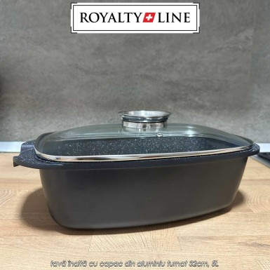 Royalty Line Roasting Pan RL-ACR32ML - tavă înaltă cu capac din aluminiu turnat 32cm, 5L Royalty Line Roasting Pan RL-ACR32ML - tavă înaltă cu capac din aluminiu turnat 32cm, 5L