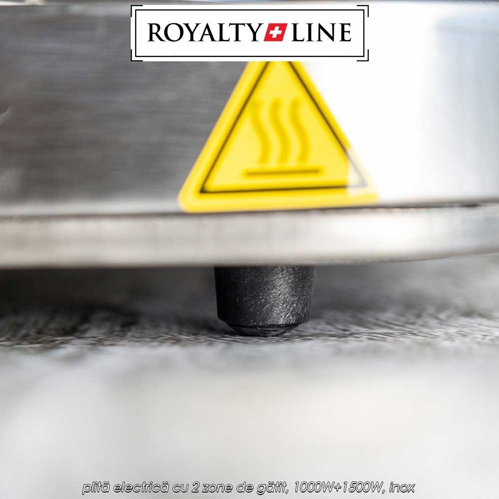 Royalty Line Hot Plate HP-18204 - plită electrică cu 2 zone de gătit, 1000W+1500W, inox Royalty Line Hot Plate HP-18204 - plită electrică cu 2 zone de gătit, 1000W+1500W, inox
