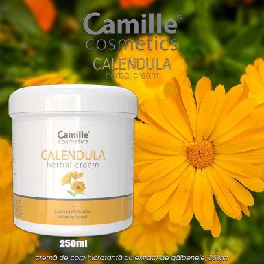 Camille Calendula Herbal Cream -  cremă de corp hidratantă cu extract de gălbenele, 250ml Camille Calendula Herbal Cream -  cremă de corp hidratantă cu extract de gălbenele, 250ml