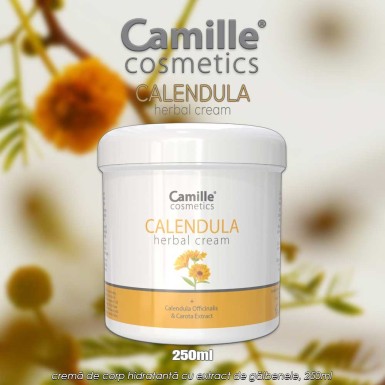 Camille Calendula Herbal Cream -  cremă de corp hidratantă cu extract de gălbenele, 250ml Camille Calendula Herbal Cream -  cremă de corp hidratantă cu extract de gălbenele, 250ml