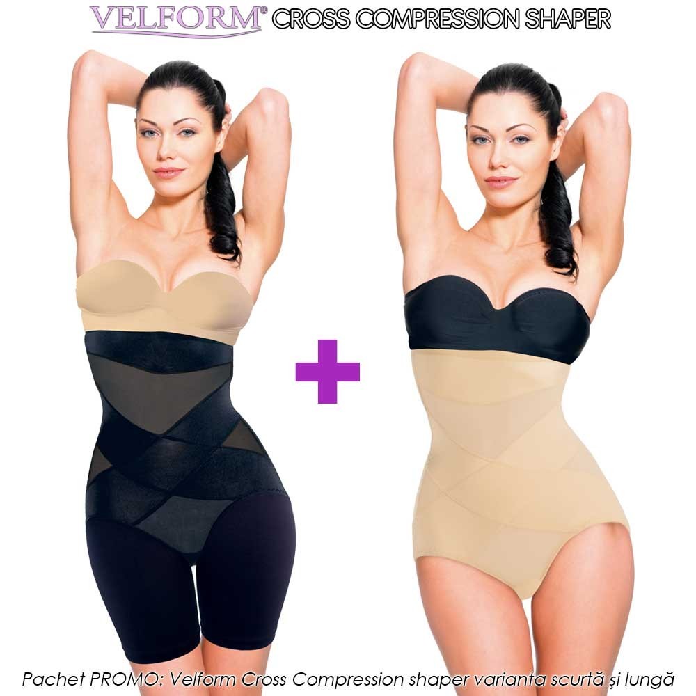 Pachet PROMO: Velform Cross Compression shaper varianta scurtă și varianta lungă