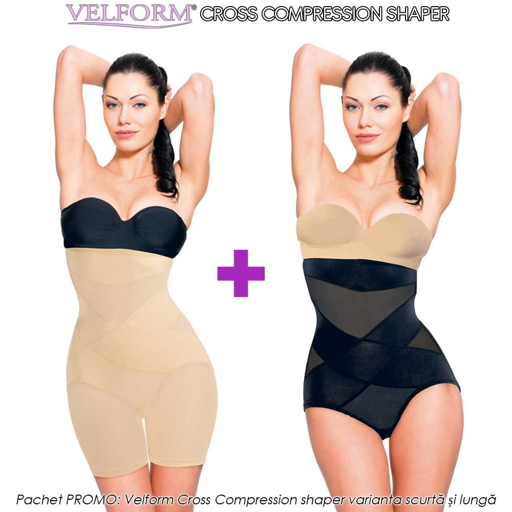 Pachet PROMO: Velform Cross Compression shaper varianta scurtă și varianta lungă