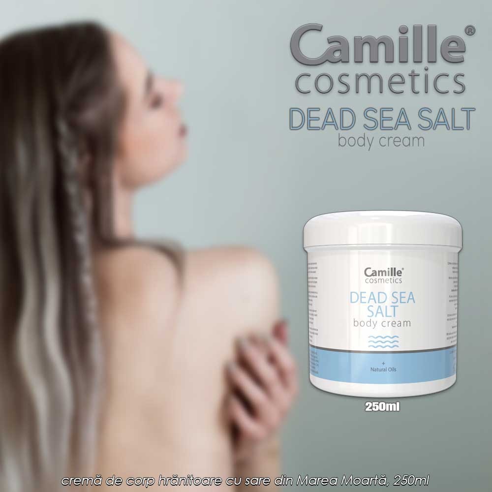 Camille Dead Sea Salt -  cremă de corp hrănitoare cu sare din Marea Moartă, 250ml