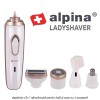Alpina Ladyshaver - depilator 4 în 1 reîncărcabil pentru față și corp cu 4 accesorii