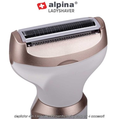 Alpina Ladyshaver - depilator 4 în 1 reîncărcabil pentru față și corp cu 4 accesorii Alpina Ladyshaver - depilator 4 în 1 reîncărcabil pentru față și corp cu 4 accesorii