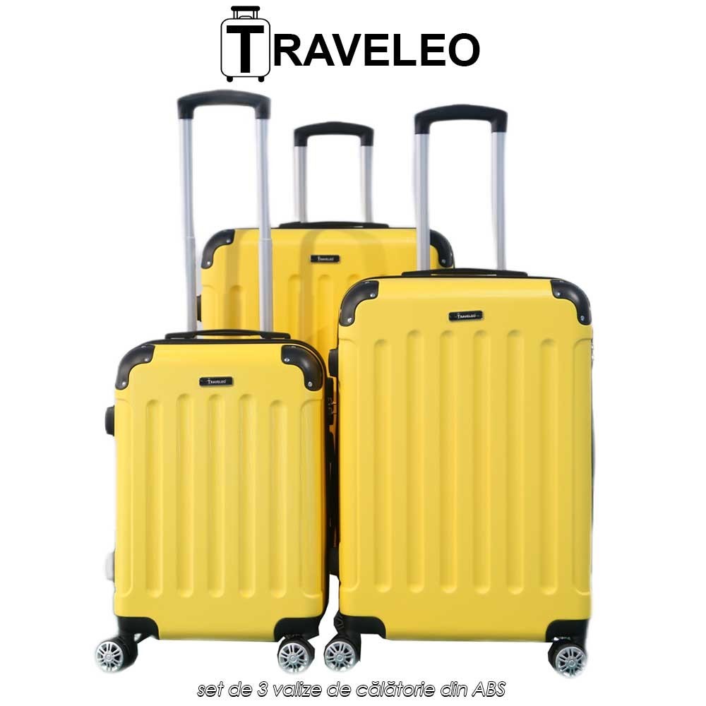 Traveleo ABS01Y - set de 3 valize de călătorie din ABS