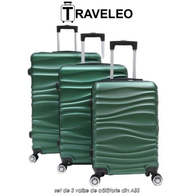 Traveleo ABS04GR - set de 3 valize de călătorie din ABS Traveleo ABS04GR - set de 3 valize de călătorie din ABS