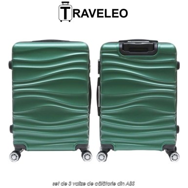 Traveleo ABS04GR - set de 3 valize de călătorie din ABS Traveleo ABS04GR - set de 3 valize de călătorie din ABS
