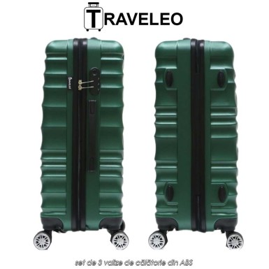 Traveleo ABS04GR - set de 3 valize de călătorie din ABS Traveleo ABS04GR - set de 3 valize de călătorie din ABS