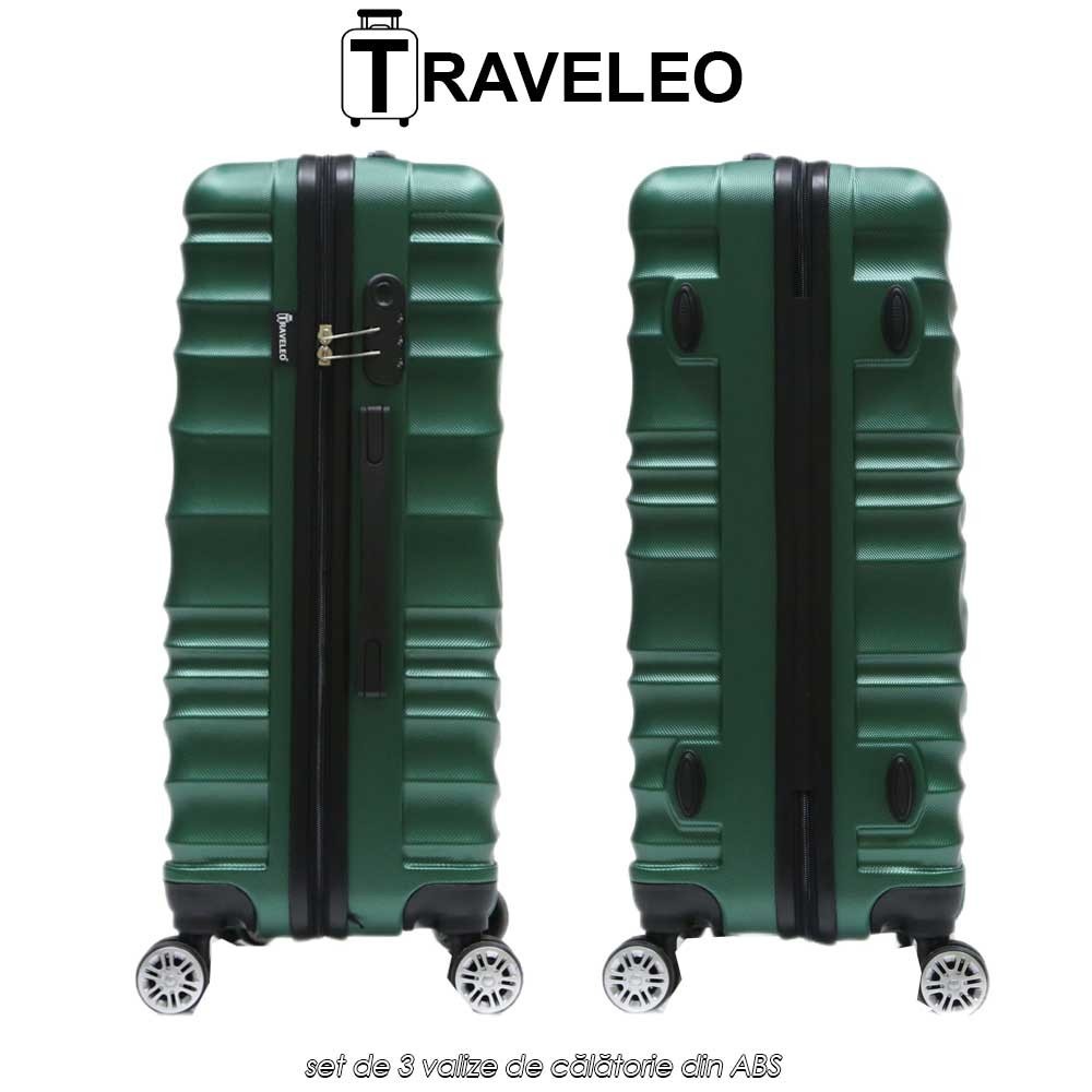 Traveleo ABS04GR - set de 3 valize de călătorie din ABS