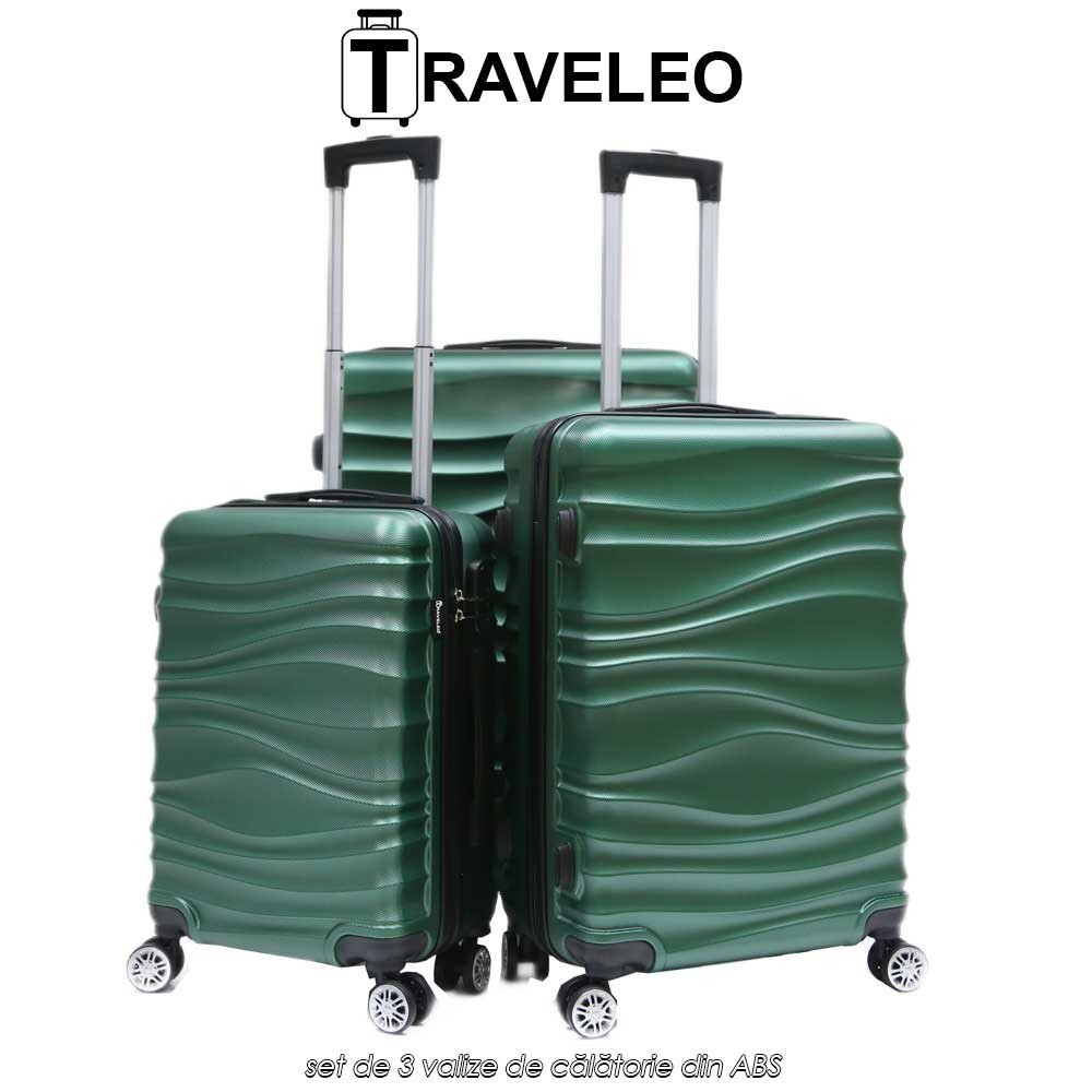 Traveleo ABS04GR - set de 3 valize de călătorie din ABS