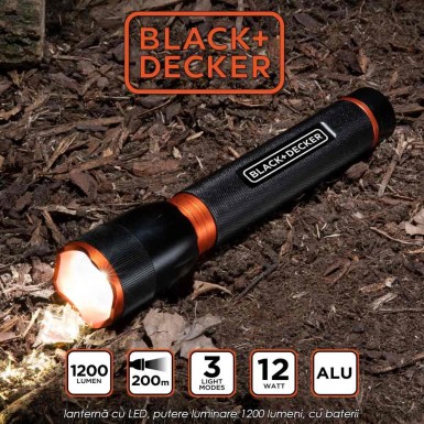 Black+Decker Torch 1200 - lanternă cu LED, putere luminare 1200 lumeni, cu baterii Black+Decker Torch 1200 - lanternă cu LED, putere luminare 1200 lumeni, cu baterii
