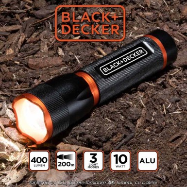 Black+Decker Torch 400 - lanternă cu LED, putere luminare 400 lumeni, cu baterii Black+Decker Torch 400 - lanternă cu LED, putere luminare 400 lumeni, cu baterii