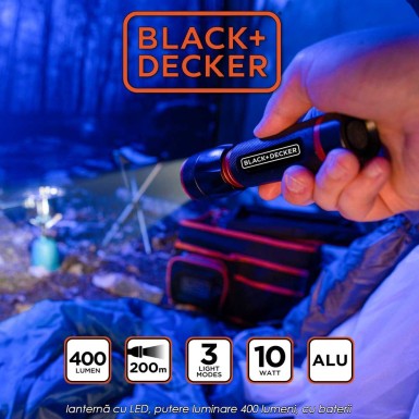 Black+Decker Torch 400 - lanternă cu LED, putere luminare 400 lumeni, cu baterii Black+Decker Torch 400 - lanternă cu LED, putere luminare 400 lumeni, cu baterii