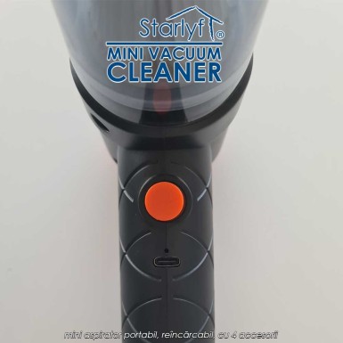 Starlyf Mini Vacuum Cleaner - mini aspirator portabil, reîncărcabil, cu 4 accesorii Starlyf Mini Vacuum Cleaner - mini aspirator portabil, reîncărcabil, cu 4 accesorii