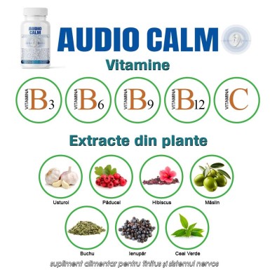 Audio Calm - supliment alimentar pentru tinitus și sistemul nervos Audio Calm - supliment alimentar pentru tinitus și sistemul nervos