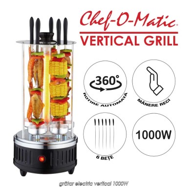 Chef-O-Matic Vertical Grill - grătar electric vertical 1000W Chef-O-Matic Vertical Grill - grătar electric vertical 1000W