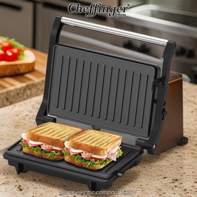 Cheffinger Home PG01 - grătar electric compact 1000W Cheffinger Home PG01 - grătar electric compact 1000W