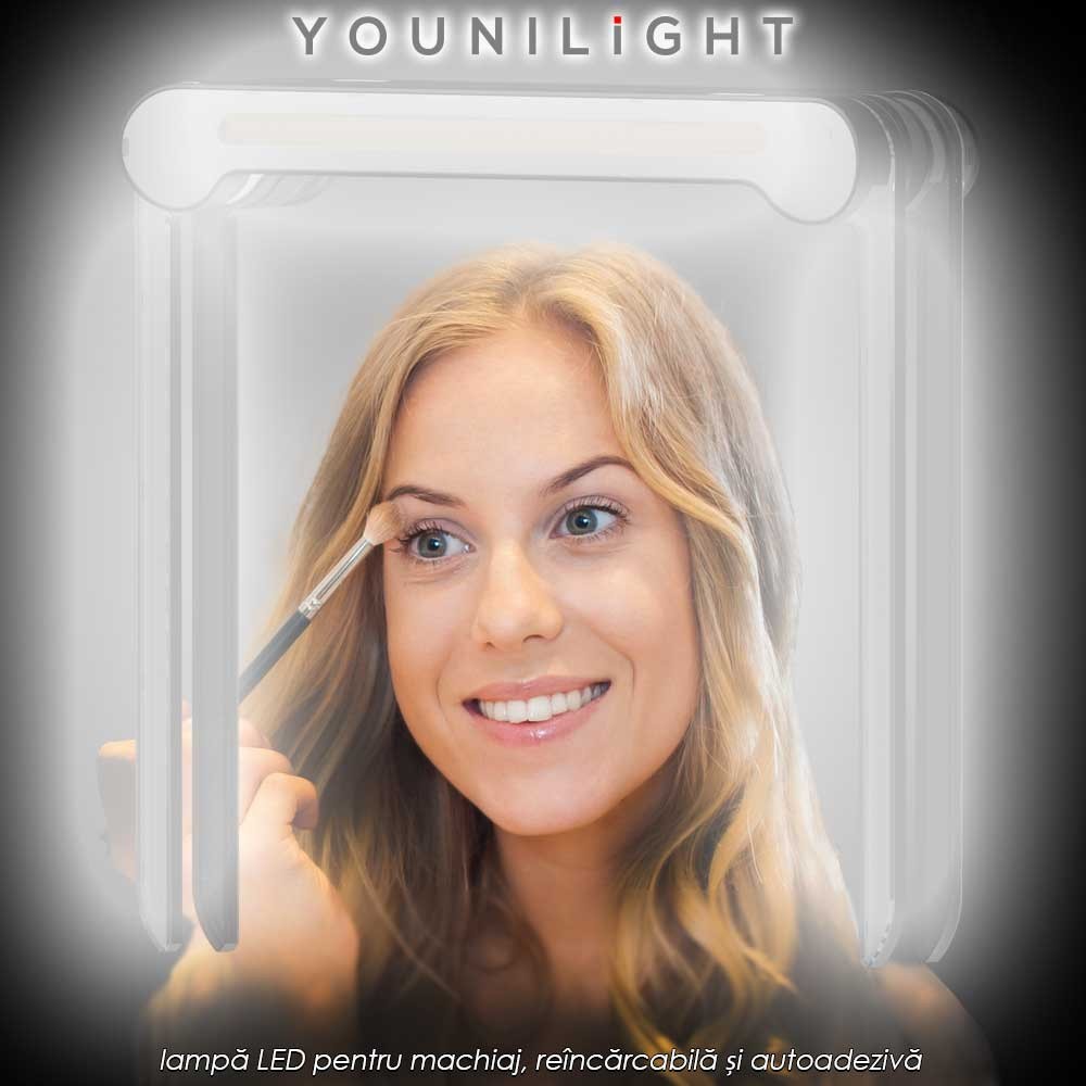 YouniLight - lampă LED pentru machiaj, reîncărcabilă și autoadezivă