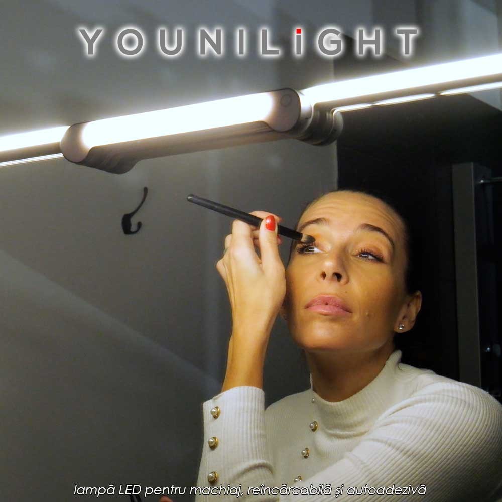 YouniLight - lampă LED pentru machiaj, reîncărcabilă și autoadezivă