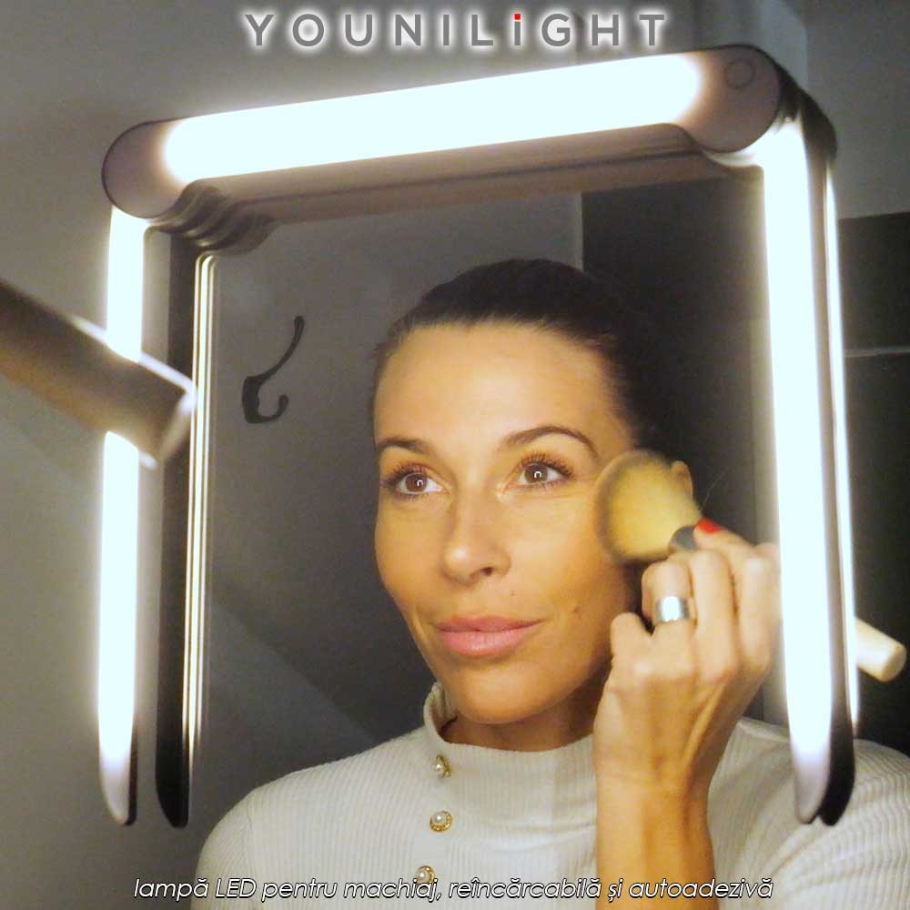 YouniLight - lampă LED pentru machiaj, reîncărcabilă și autoadezivă