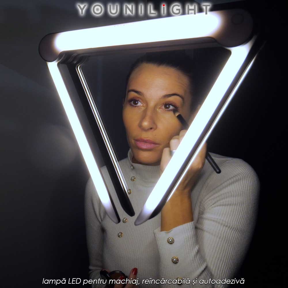 YouniLight - lampă LED pentru machiaj, reîncărcabilă și autoadezivă