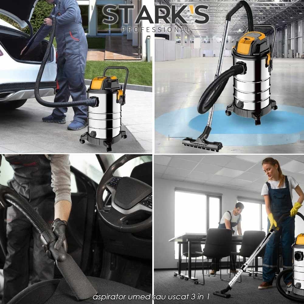 Stark's Professional Wet and Dry Vacuum Cleaner - aspirator umed sau uscat 3 în 1