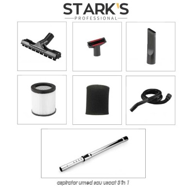 Stark's Professional Wet and Dry Vacuum Cleaner - aspirator umed sau uscat 3 în 1 Stark's Professional Wet and Dry Vacuum Cleaner - aspirator umed sau uscat 3 în 1