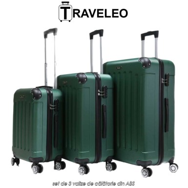 Traveleo ABS01GR - set de 3 valize de călătorie din ABS Traveleo ABS01GR - set de 3 valize de călătorie din ABS