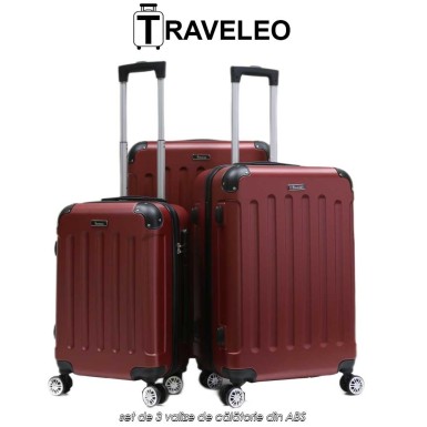 Traveleo ABS01R - set de 3 valize de călătorie din ABS Traveleo ABS01R - set de 3 valize de călătorie din ABS