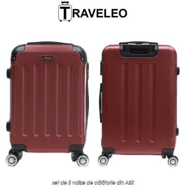 Traveleo ABS01R - set de 3 valize de călătorie din ABS Traveleo ABS01R - set de 3 valize de călătorie din ABS