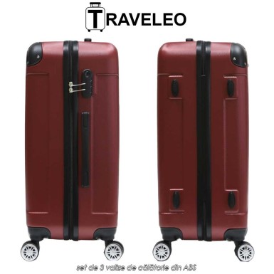 Traveleo ABS01R - set de 3 valize de călătorie din ABS Traveleo ABS01R - set de 3 valize de călătorie din ABS