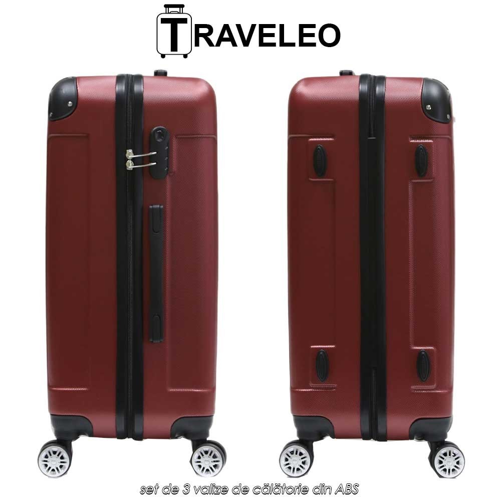 Traveleo ABS01R - set de 3 valize de călătorie din ABS