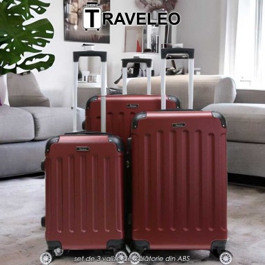 Traveleo ABS01R - set de 3 valize de călătorie din ABS Traveleo ABS01R - set de 3 valize de călătorie din ABS