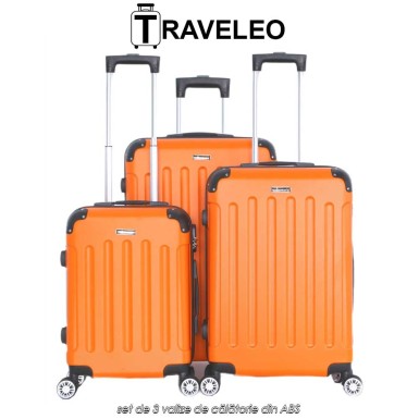 Traveleo ABS01OR - set de 3 valize de călătorie din ABS Traveleo ABS01OR - set de 3 valize de călătorie din ABS