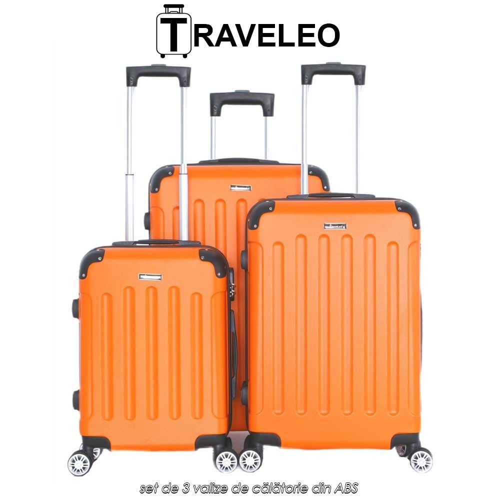 Traveleo ABS01OR - set de 3 valize de călătorie din ABS Traveleo ABS01OR - set de 3 valize de călătorie din ABS