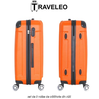 Traveleo ABS01OR - set de 3 valize de călătorie din ABS Traveleo ABS01OR - set de 3 valize de călătorie din ABS